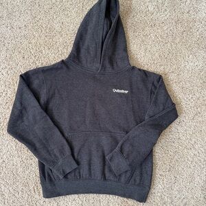 Quiksilver Charcoal Gray Pullover Hoodie with Small White Logo